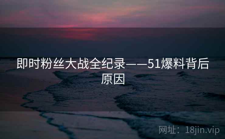 即时粉丝大战全纪录——51爆料背后原因